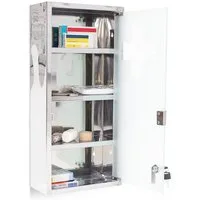 relaxdays Medizinschrank abschließbar Edelstahl (1-St)