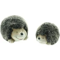 Home-trends24.de Dekofigur Deko Figur Igel Herbst Tisch Kunstfell Terracotta Braun Beige 2er Set (2 St)