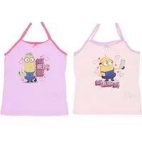 Minions Tanktop Shirts im 2er-Pack aus Baumwolle – Perfekte Oberteile für Mädchen (2-tlg)