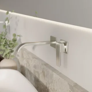 Steinberg Serie 135 Waschtisch-Wand-Einhebelmischer mit Farbhülse, Ausladung 200 mm, brushed nickel, 135 1814 3 BN