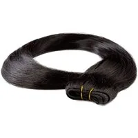 hair2heart Echthaar-Extension Glatte Echthaartresse #4/0 Dunkelbraun 60cm