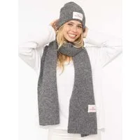 Zwillingsherz Strickmütze "Zwillingsherz Patch" gerippt, mit Wolle und Umschlag, mit Patch