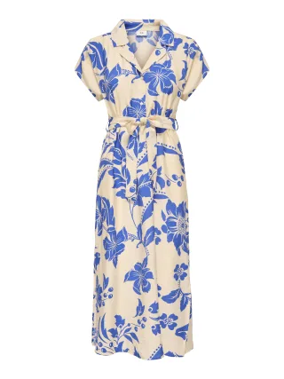 JDY - JDYTROYA LIFE S/S MIDI DRESS WVN DIA Creme - Gr. - S