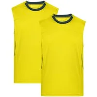 James & Nicholson Lauftop Doppelpack Sportliches Herren Lauf Top aus Funktionspolyester JN470 (Doppelpack, 2er-Pack) Feuchtigkeitsregulierendes Material