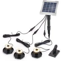 esotec Gartenstrahler Solar Über- und Unterwasserstrahler, 3 Spots 3000K warmweiß 101401, LED fest integriert