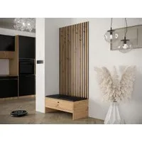 MIRJAN24 Garderoben-Set Balma IV, (Komplett-Set, Unterschrank mit Lamellen, 2x Gepolstertes Paneel 42x42), Griffe aus Metall