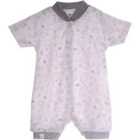 La Bortini Spieler Baby Spieler Sommer Strampler Schlafoverall mit Igel aus reiner Baumwolle, 44 50 56 62 68 74 80 86, in Weiß / Grau