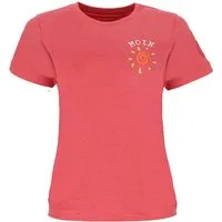 Wattlöper T-Shirt 11406 Damen Kurzarm-Shirt mit Moin-Stickerei und Spiralen-Sonne-Print Sommershirt & Freizeitshirt mit Rundhalsausschnitt & Naht-Absetzungen