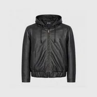 ENVYME Lederjacke Kapuze Echtleder 100% Lammleder Herren
