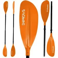 24Move Doppelpaddel, Stand Up Paddle Aluminium SUP-Paddel, (Winkelverstellung, universell einstellbar, verstellbar, 2-teilig, SUP-Paddel), für Paddelboards, Kajakboot und Ruderboot
