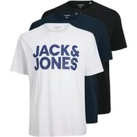 Jack & Jones T-Shirt Jack & Jones Herren 3er-Pack T-Shirt JceCorp Slim-Fit Oberteil Logo