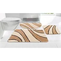 OTTO home Badematte Anna, Badvorleger, Badezimmer Teppich, Höhe 16 mm, rutschhemmend beschichtet, schnell trocknend, fußbodenheizungsgeeignet, Polyester, rechteckig, Badteppich, Hoch Tief Effekt, Modern, Weich, Wellen
