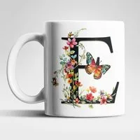 WS-Trend Tasse Name A bis Z Blumen Schmetterlinge Kaffeetasse Teetasse Geschenkidee, Keramik