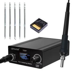 T12LCD Soldering Station 75W Adjustable Temperature 180 to 480 Celsius Rapid Heating Compact Design Safe Professional El