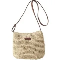 Agger Umhängetasche Stroh Handtasche Damen, Böhmische Strandtasche, Schultertasche, Strohtasche Damen Basttasche für Reisen Strand