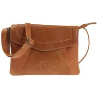 LECONI Handtasche kleine Umhängetasche Clutch Ledertasche Schultertasche Leder LE3078, Überschlag mit Magnet - längenverstellbarer Riemen - 21x16x3 cm