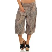 malito more than fashion Haremshose malito Damen kurze Aladinhose mit Print, Haremshose zum Tanzen, kurze Pluderhose mit Allover Print