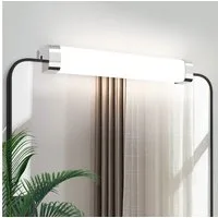 ZMH LED Spiegelleuchte mit Stecker 37CM Chrom leuchte Schlafzimmer, Langlebige Materialien, LED fest integriert, 4000K, 10W Neutralweiß Schminklicht leuchte