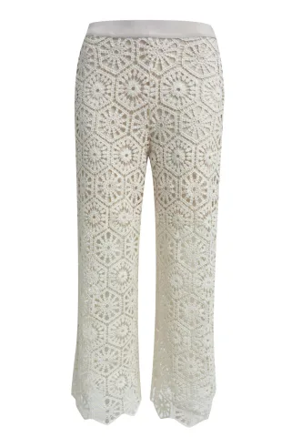 Smith&Soul - Cropped Crochet Pants cream white - Gr. - L