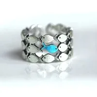 Villa Sorgenfrei Schmuckmanufaktur Silberring Ring Gegen den Strom. 925 Sterling Silber und türkis blauer Fisch (1-tlg)