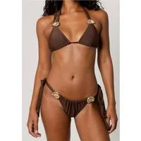 Moda Minx Bikini-Hose Nautilius Shell Ruched Tie Side Bikini Bottoms (1-St., Panty) mit tollen Muschel-Elementen