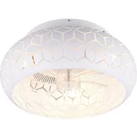 Reality Leuchten LED Deckenleuchte mit Ventilator & Fernbedienung Ø 50cm, Timerfunktion, LED wechselbar, warmweiß, Deckenventilator mit Licht, ausgefallene Deckenlampe inkl. E27 LED