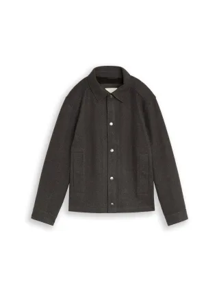 Denim Tom Tailor - Relaxed Fit Jacke mit Druckknöpfen dark coal grey melange - Gr. - XL