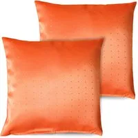 matches21 HOME & HOBBY Kissenbezüge 2er Set Kissenhülle 40x40 cm orange mit Reißverschluss als Deko, (2 Stück), Zierkissen-Bezüge einfarbig für Sofa-Kissen, Couch-Kissen