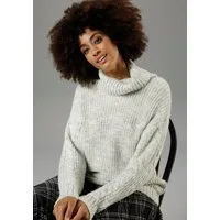 Aniston CASUAL Rollkragenpullover aus trendigem Melange-Garn