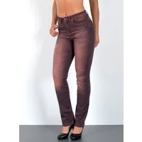 ESRA Straight-Jeans Premium High Waist Jeans Damen Straight Leg Hosen Stretch-Jeans G8 Straight Leg Damen Jeans High Waist Hose Stretch Regular Jeanshose