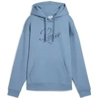 PUMA Kapuzensweatshirt ESS SCRIPT COMFORT HOODIE FL mit Kängurutasche, mit Print-Applikation, mit Rundhalsausschnitt