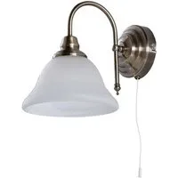Lindby Wandleuchte Hanna, Glas Weiß IP20, 1 x 40 W