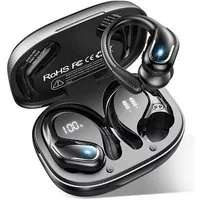 Futicare Bluetooth 5.4 Sportkopfhörer mit Ohrbügel, 75 Std. Akku & ENC, In-Ear-Kopfhörer (kabellose Bluetooth Kopfhörer mit 14,2-mm-Treiber, IPX7, LED-Anzeige, physische Tastensteuerung gegen versehentliche Berührungen)