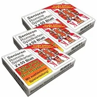 HAC24 Spiel 3er Set Senioren Romme Spielkarten Canasta Bridge Karten, Kartenspiel, je 2x55 Kartendeck große Schrift
