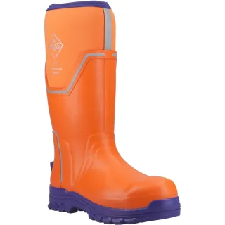 Muck Boots Grit S5 Herren Gummistiefel in Orange/Blau
