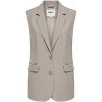 ONLY Longweste Ärmellos Reverskragen Knopfleiste Klassisch Elegant Modern (1-tlg) ONLLINDA S/L MEL OVERSIZE WAISTCOAT TLR