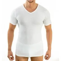 HERMKO Unterziehshirt 16488 Baumwolle/Modal kurzarm Business Shirt V-Ausschnitt softweich