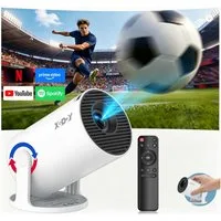 XGODY Gimbal 3 Mini Tragbarer Projektor 4K Android 11 Wifi6 BT 5.4 LCD-Beamer (8000:1, 1920x1080 px, 4K-Unterstützung Heimfilmprojektor 180° drehbar)