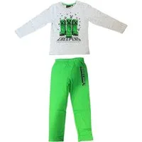 Minecraft Pyjama Langer Kinder Schlafanzug Jungen + Mädchen Zocker Gamer 128 - 152 Minecraft Schlafanzug