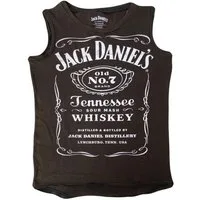 Jack Daniels Tanktop Jack Daniel´s Damen Tank Shirt Tennessee Whiskey Damen washed Oberteil Tank Top schwarz-braun Gr. UK 8 10 Gr. S/M, M/L