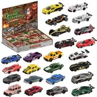 Esun Spielzeug-Adventskalender Adventskalender Auto Kinder 2026, Weihnachtskalender Kinder Geschenk (Set, 24-tlg), Weihnachts-Kalender mit 24 Die-Cast Spielzeugautos