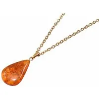 Firetti Kette mit Anhänger Schmuck Geschenk Tropfen, Made in Germany - mit Bernstein
