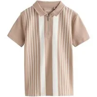 Next Poloshirt Poloshirt mit vertikalen Blockstreifen + RV-Kragen (1-tlg)