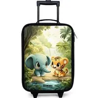 NoBoringSuitcases.com© Kinderkoffer mit leuchtende Räder - Elefant - Tiger - Wald - Dschungel, 2 Rollen, Kinder Koffer Klein, Trolley Handgepäck, Reisekoffer