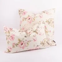 SCHÖNER LEBEN. Dekokissen Kissenhülle Classic Painted Rose ecru rosa div. Größen SCHÖNER LEBEN
