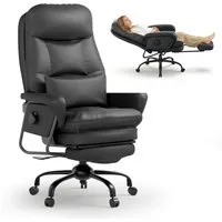 FLEXISPOT Drehstuhl 3-in-1 Ergonomischer Relax- & Bürostuhl mit 160° Liegefunktion (Ausziehbarer Fußstütze, Dickem PU-Komfortpolster und Höhenverstellung), Ideal zum Arbeiten, Entspannen & Mittagsschlaf Beige, HC4