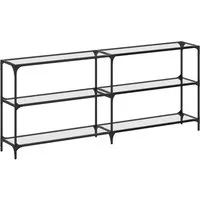 vidaXL Konsolentisch Konsolentisch mit Glasplatte Transparent 194,5x30x81 cm Stahl (1-St)