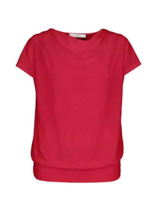 Bianca - Shirt mit Wasserfallausschnitt rot - Gr. - 38