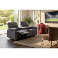 Home affaire 2-Sitzer TOURNAY, 2er-Kinosofa, Liegesofa, TV-Sessel, Multimedia-Sofa, mit manueller Relaxfunktion, Getränkehalter, Staufach