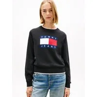 Tommy Jeans Strickpullover TJW TIPPING FLAG SWEATER EXT mit Logo-Intarsie, Relaxed Fit